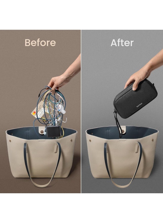 Tomtoc Light-T12 Advanced Tech Organizer – Electronic Accessory Travel Case, Water-Resistant Dual-Compartment Cable Organizer Bag for Charger, Cords, Power Bank, Hard Drive & Phone - Image 3