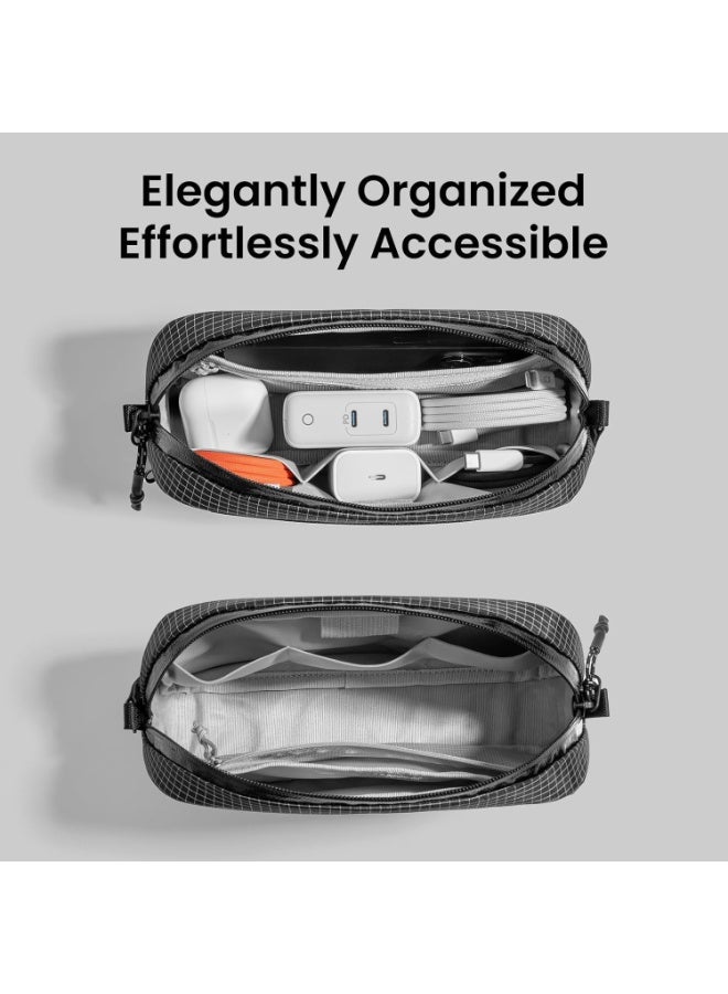 Tomtoc Light-T12 Advanced Tech Organizer – Electronic Accessory Travel Case, Water-Resistant Dual-Compartment Cable Organizer Bag for Charger, Cords, Power Bank, Hard Drive & Phone - Image 2