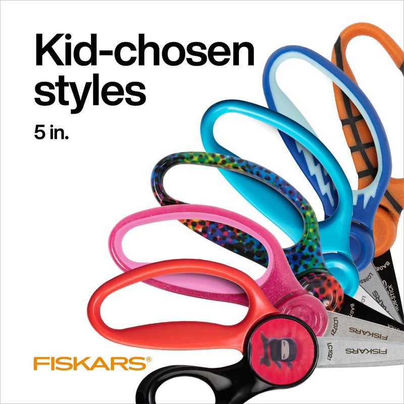 Fiskars 5" Blunt-Tip Scissors for Kids Ages 4-7, For School or Crafting, Turquoise (Pack of 1) - Image 4
