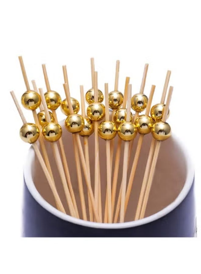 fantasize 100 Stick Bamboo Fruit Sticks Wooden Toothpicks, (12cm) for Party Tapas Nibbles Canapes Appetiser Fruit Skewer BBQ Sandwich Bento Accessory Pick Food - Image 4