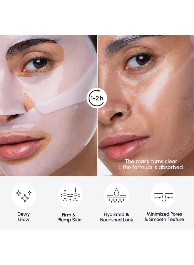 MAREE Hydrogel Collagen Facial Mask with Hyaluronic Acid — Hydrating Face Masks Skincare — Niacinamide, Amino Acids & Red Algae Extract — Facial Masks For Women — Mascarillas Para La Cara — 4 Count - Image 5