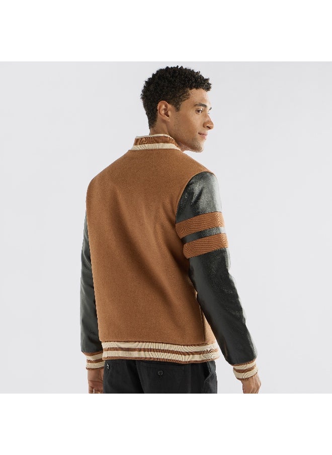 FAV - Slogan Detail Button Through Bomber Jacket with Pockets and Long Sleeves - Image 1