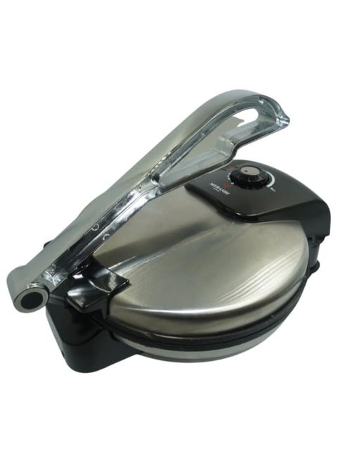 MEBASHI Electric Non-Stick Roti/Dosa Maker – 1600W Multi-Function Appliance for Roti, Dosa, Omelette, and Crepes with Chromed Aluminum Press Handle(ME-RM102-S) (1600W)