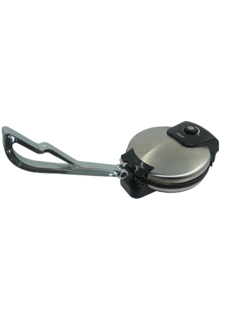MEBASHI Electric Non-Stick Roti/Dosa Maker – 1600W Multi-Function Appliance for Roti, Dosa, Omelette, and Crepes with Chromed Aluminum Press Handle(ME-RM102-S) (1600W)
