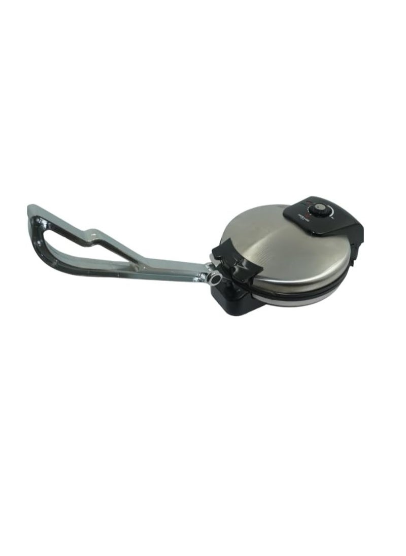 MEBASHI Electric Non-Stick Roti/Dosa Maker – 1600W Multi-Function Appliance for Roti, Dosa, Omelette, and Crepes with Chromed Aluminum Press Handle(ME-RM102-S) (1600W)