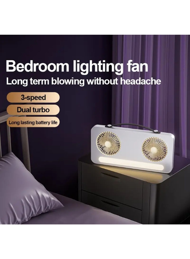 Kimaya Kitchen Wall-Mount & Portable Dual-Head Turbo Fan with LED Lights – Slim, Quiet, Rechargeable Cooling Fan for Kitchen, Bedroom & Office (Pearl White) - Image 3