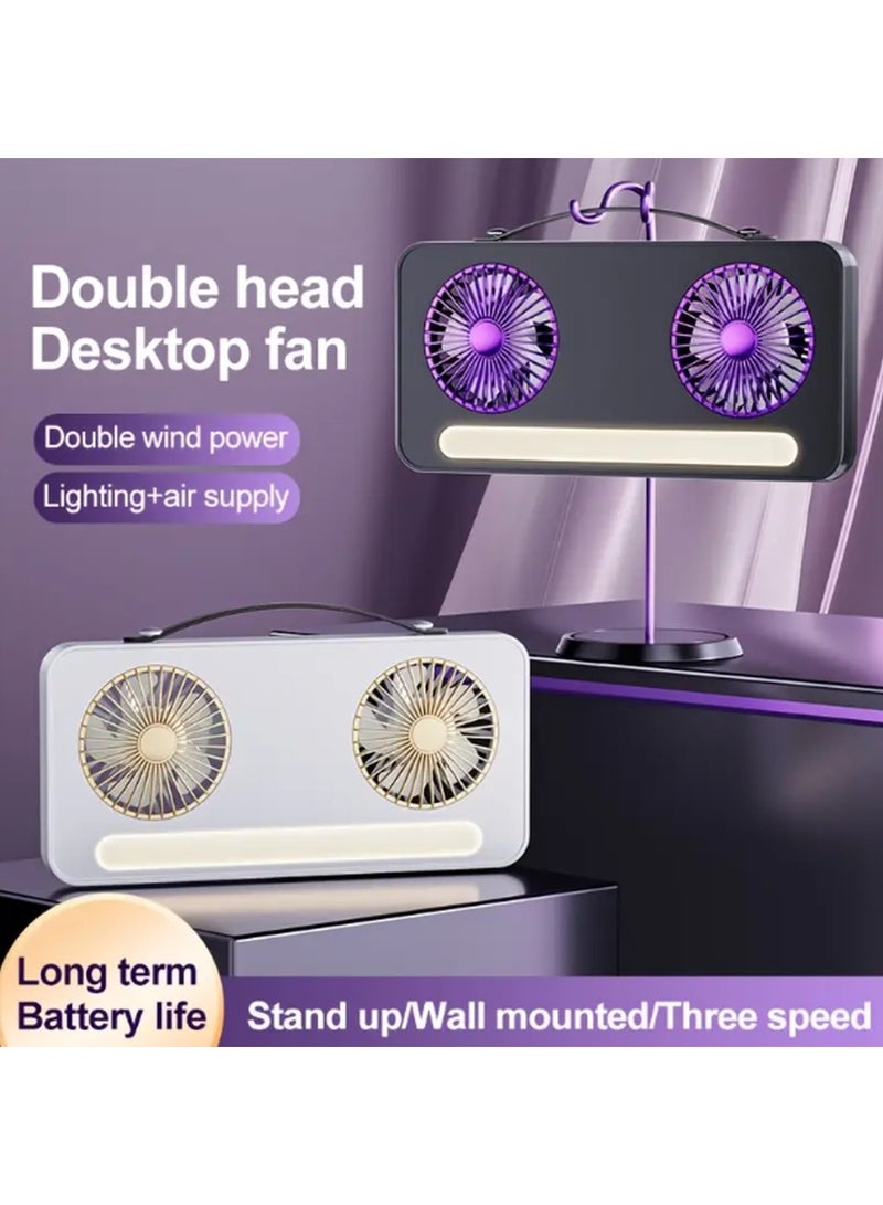 Kimaya Kitchen Wall-Mount & Portable Dual-Head Turbo Fan with LED Lights – Slim, Quiet, Rechargeable Cooling Fan for Kitchen, Bedroom & Office (Pearl White) - Image 4