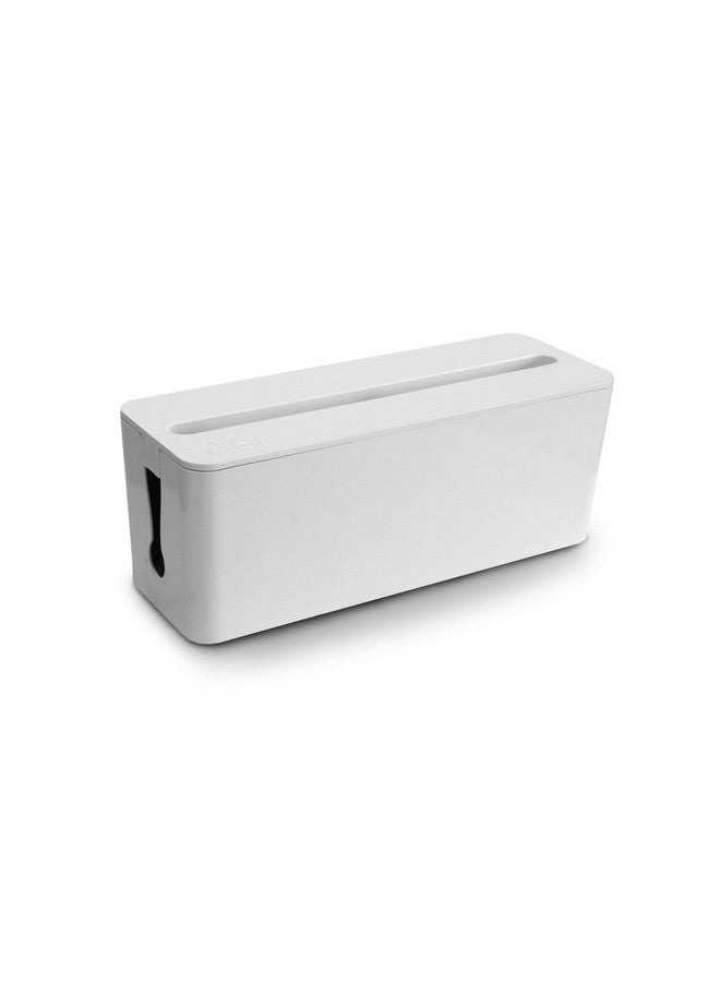 KHOOBREZ Cable Management Box | Mobile, Tablet & Charging Stand | Wire Organizer Box | Desk Organizer Wire Bin (White) - Image 1