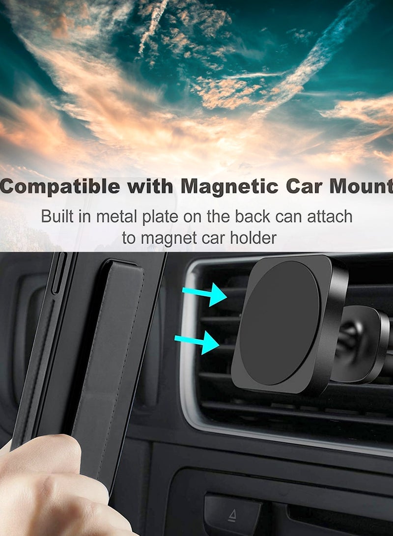 دبليو تيك قبضة يد قابلة للطي بمسند مغناطيسي وحزام معصم وقبضة إصبع مع غطاء حماية مدمج من الحديد لهاتف Xiaomi Redmi Note 13 4G 2024 أسود - Image 3