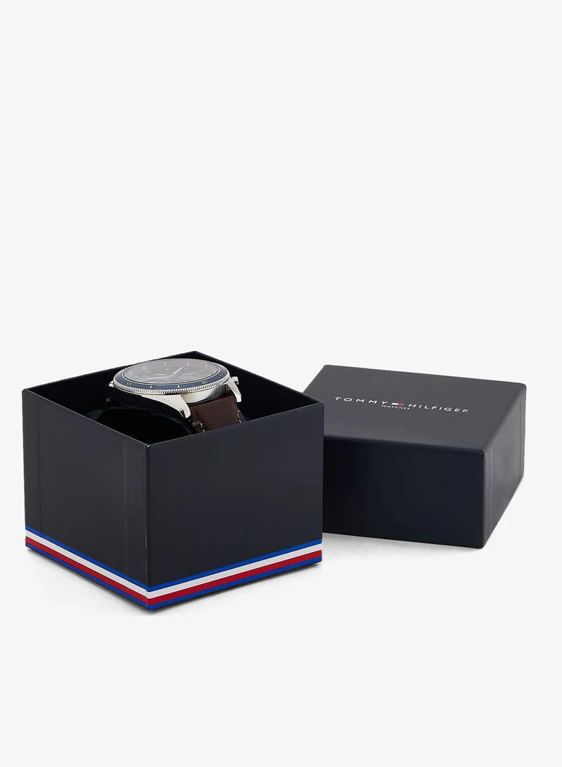 Tommy Hilfiger  Mens Analog Multifunction Quartz Watch With Brown Leather Strap - 1791837 for Men | Best Price UAE