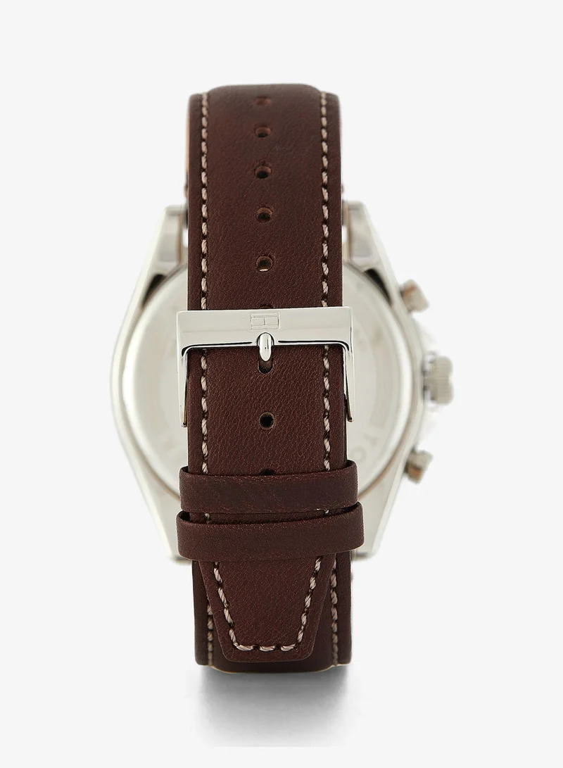 Tommy Hilfiger  Mens Analog Multifunction Quartz Watch With Brown Leather Strap - 1791837 for Men | Best Price UAE