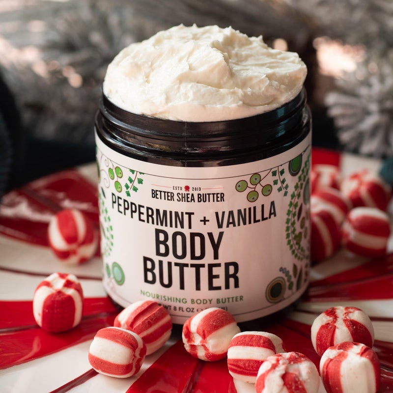 Better Shea Butter Peppermint Vanilla Body Butter - Natural Lotion for Women with Shea Butter & Jojoba Oil - Non-Greasy Whipped Body Lotion for Dry Skin - Vanilla Scented Peppermint Body Lotion - Image 2