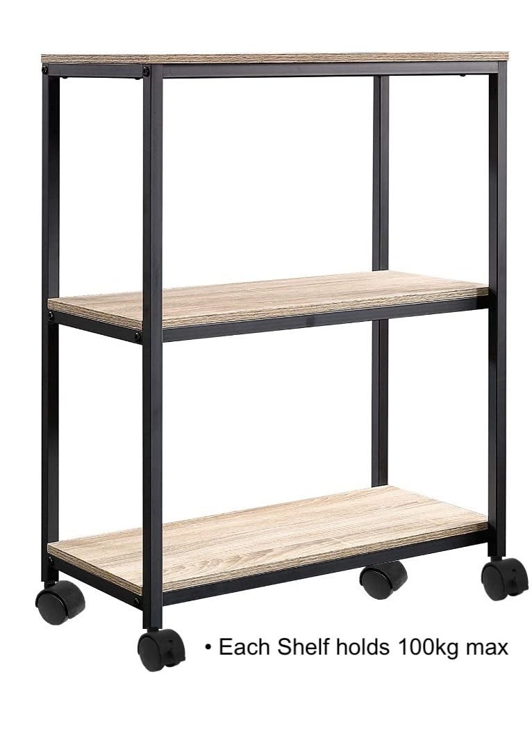 STAR WORK STAR WORK 3 Shelves Heavy Duty Rack with Wheels Rack for Laundry Bathroom Kitchen Storage Cart 24 x 135 x 36 inches LxWxH3 SHELF  - Image 4