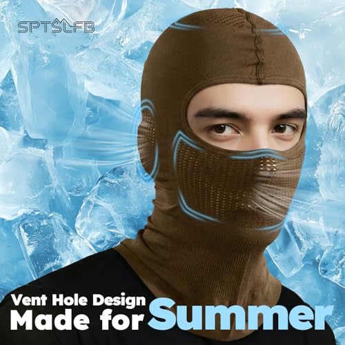SPTSLFB Lightweight Motorcycle Balaclava for Men and Women - Ski Face Mask with Quick-Dry Lining for Skiing, Cycling, Hiking Black - Image 2