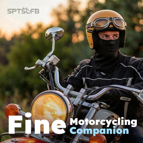 SPTSLFB Lightweight Motorcycle Balaclava for Men and Women - Ski Face Mask with Quick-Dry Lining for Skiing, Cycling, Hiking Black - Image 3
