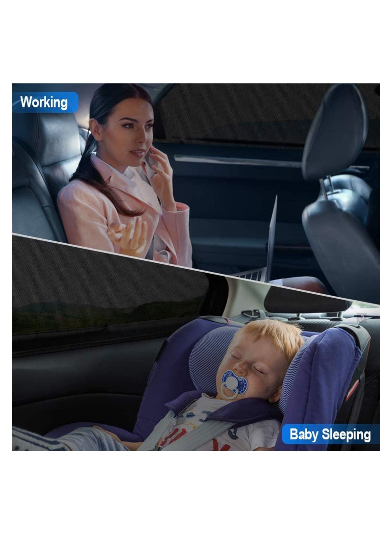 Y&D 2Pcs Car Window Shades for Baby Block UV Rays Protect Your Babies Kids and Pet from AN Rear Side Portable Accessories 44" x 20" Easy Flexible to Use  - Image 2