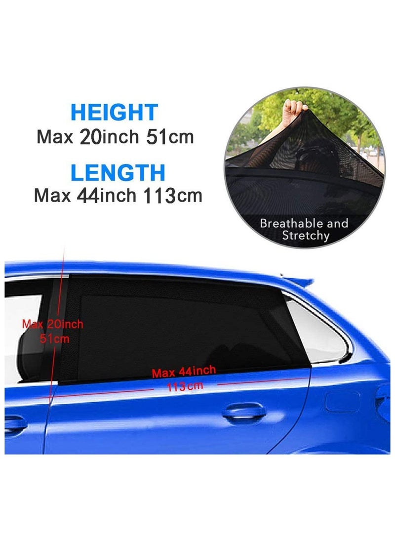 Y&D 2Pcs Car Window Shades for Baby Block UV Rays Protect Your Babies Kids and Pet from AN Rear Side Portable Accessories 44" x 20" Easy Flexible to Use  - Image 5