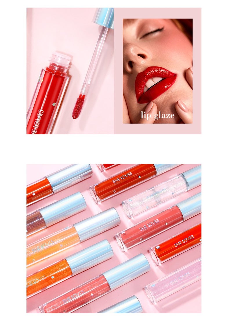 Precious Mirror with Subtle Shimmer Glass Round Tube Pearlescent Lip Color