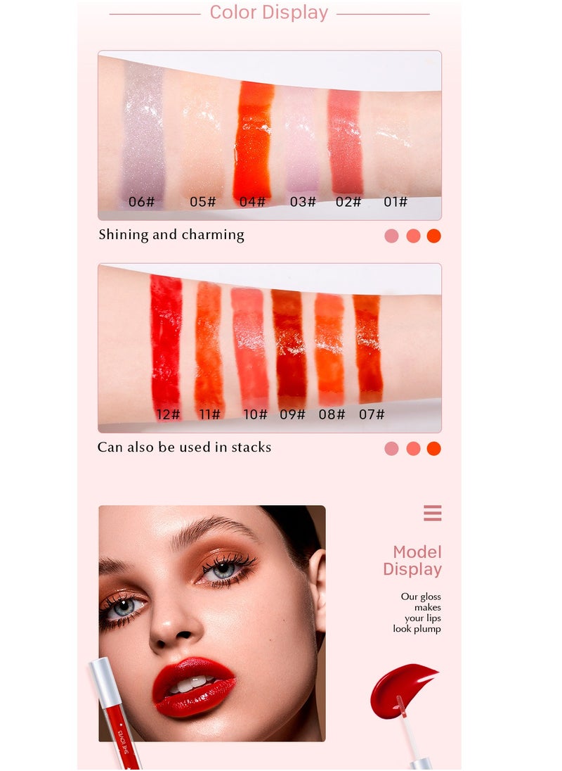 Precious Mirror with Subtle Shimmer Glass Round Tube Pearlescent Lip Color