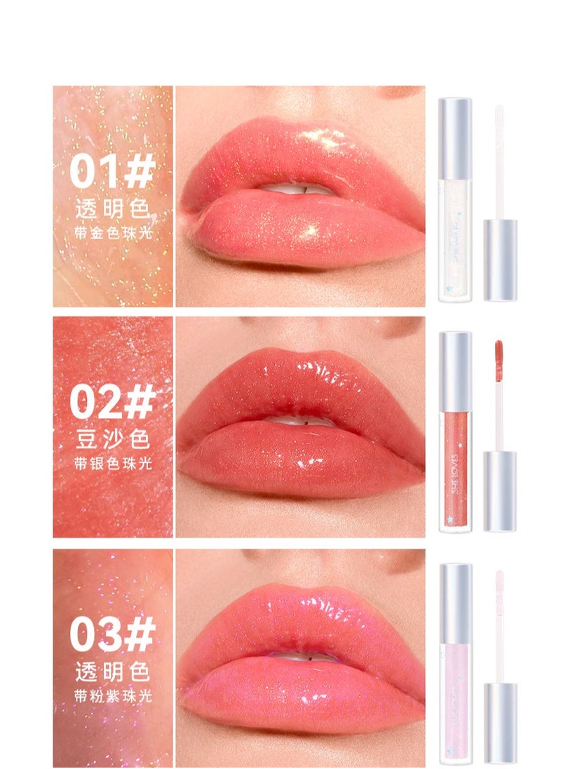 Precious Mirror with Subtle Shimmer Glass Round Tube Pearlescent Lip Color