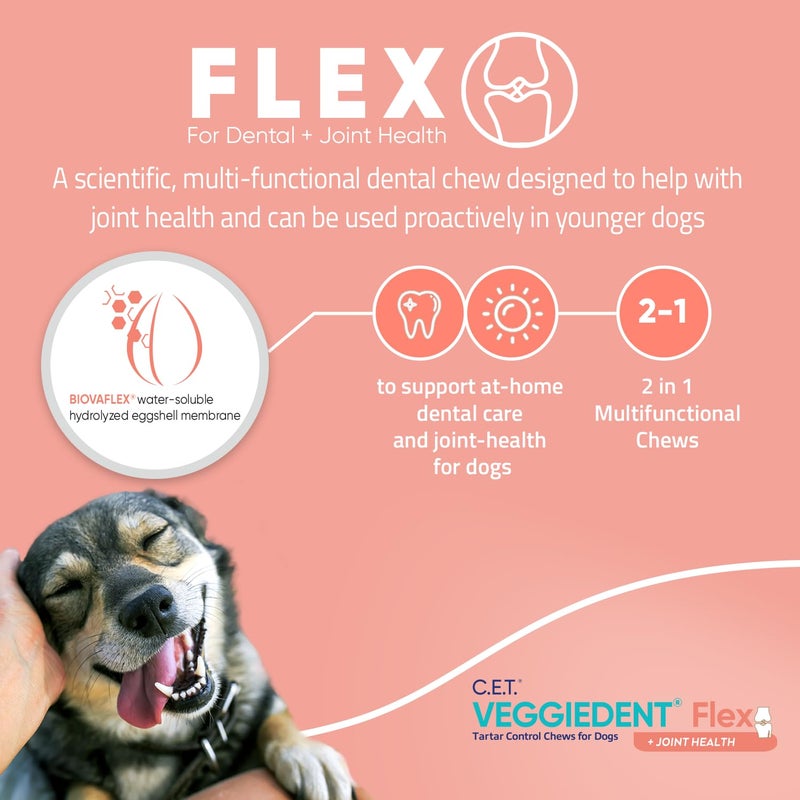Virbac C.E.T. VEGGIEDENT Flex Tartar Control Chews for Dogs - Large - Image 3