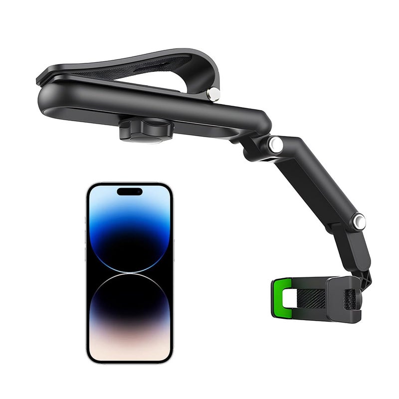 Gasedin Rotatable and Retractable Car Phone Holder - 1080 Multifunction Sun Visor Universal 360 Rotating Cell Phone Holder Mobile Mount for Vehicle Rear View Mirror - Image 1