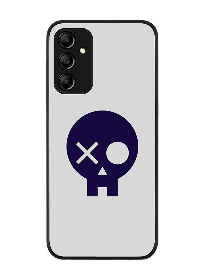 Stylizedd Rugged Black edge case for Samsung Galaxy A14 4G/5G Slim fit Soft Case Flexible Rubber Edges Anti Drop TPU Gel Thin Cover - Skull Patch  - Image 1