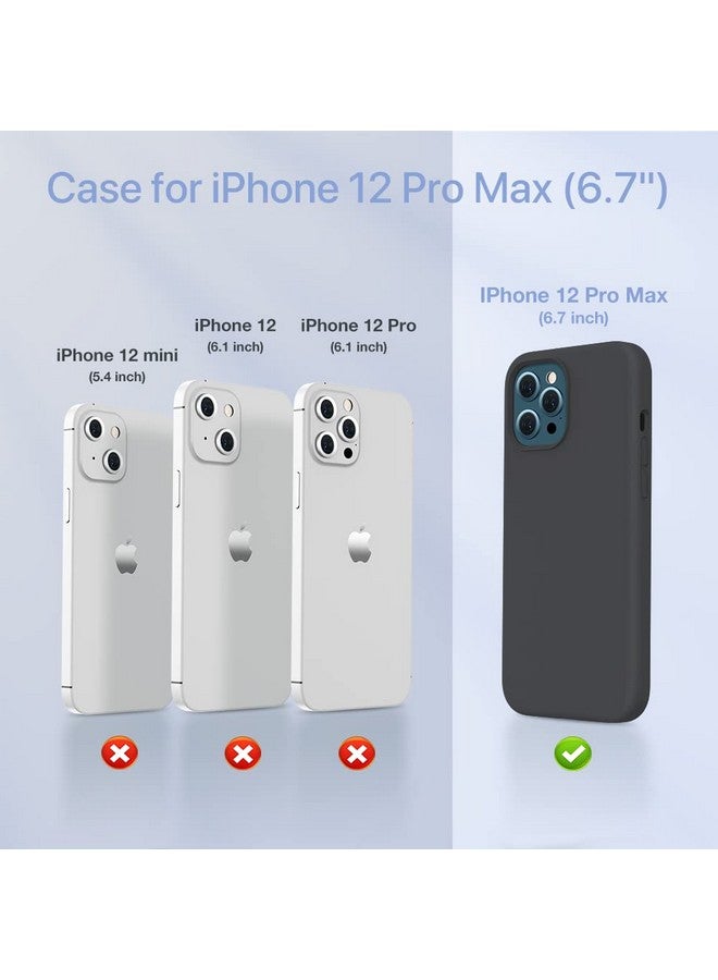 ميراكيس جراب Miracase متوافق مع iPhone 12 Pro Max، [بطانة ناعمة من الألياف الدقيقة مضادة للخدش]، جراب سيليكون سائل من المطاط الجل مقاوم للصدمات والسقوط لهاتف 12 Pro Max (أسود) - Image 2