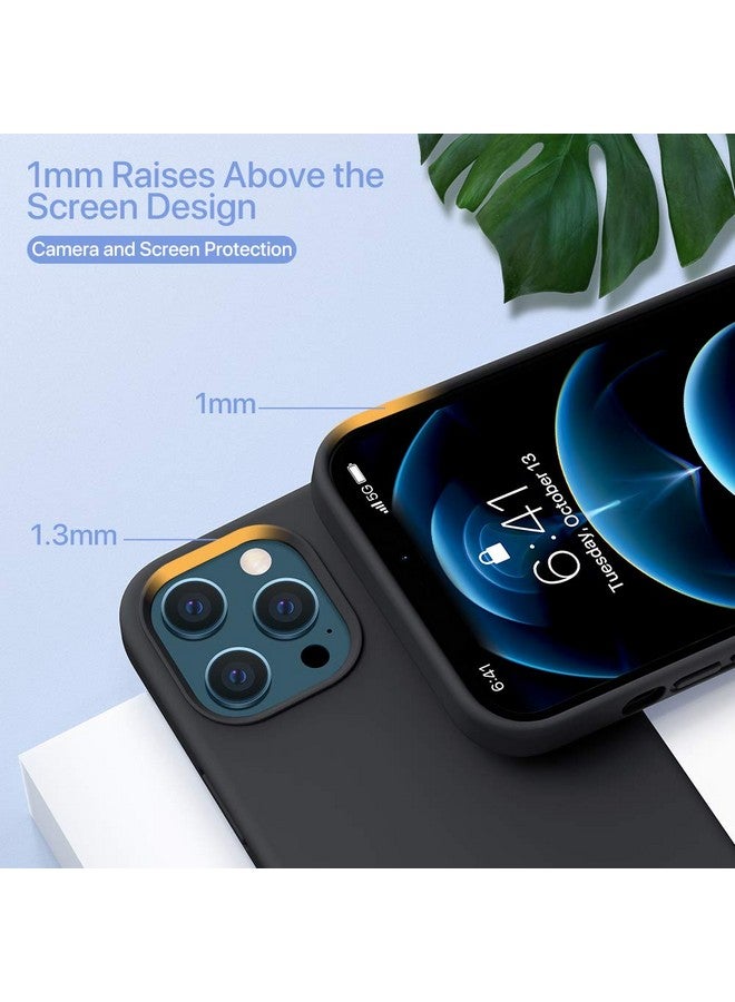 ميراكيس جراب Miracase متوافق مع iPhone 12 Pro Max، [بطانة ناعمة من الألياف الدقيقة مضادة للخدش]، جراب سيليكون سائل من المطاط الجل مقاوم للصدمات والسقوط لهاتف 12 Pro Max (أسود) - Image 5