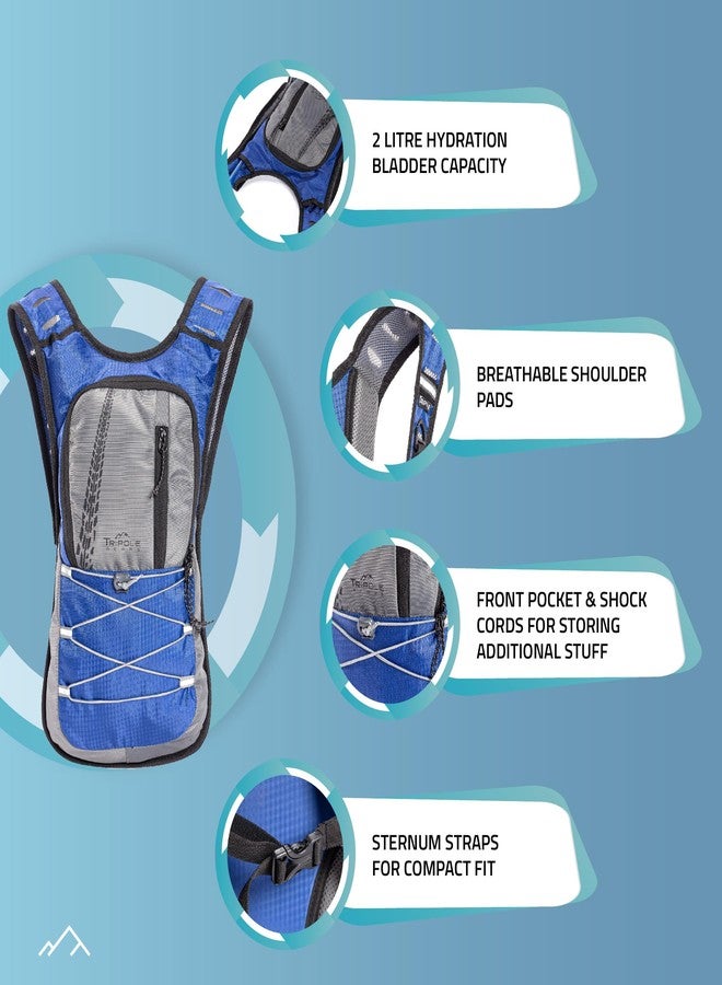 Tripole Hydration Backpacks for Cycling and Trail Running | Without Bladder (Blue) - Image 2