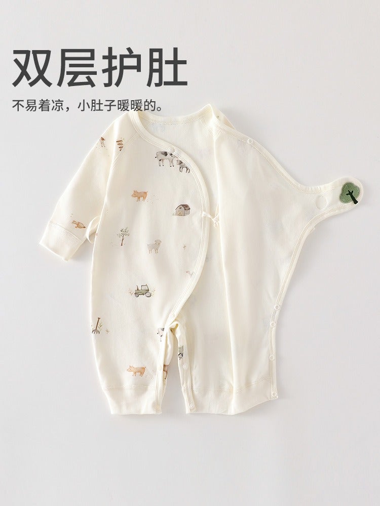 X X B A B Y I N G / Xiao Bei Ying Newborn Baby Butterfly Suit 100% Cotton A-Class Thermal Long Sleeve Unisex Bodysuit - Image 4