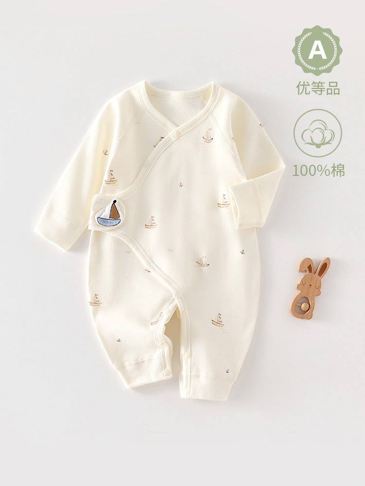 X X B A B Y I N G / Xiao Bei Ying Newborn Baby Butterfly Suit 100% Cotton A-Class Thermal Long Sleeve Unisex Bodysuit - Image 2