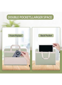 erorex 13 Pocket File Folder Organizer Portable Document Organizer With Handle Zippered Expanding Folders Labels For A4 Letter Size School And Office Use Green  - Image 2