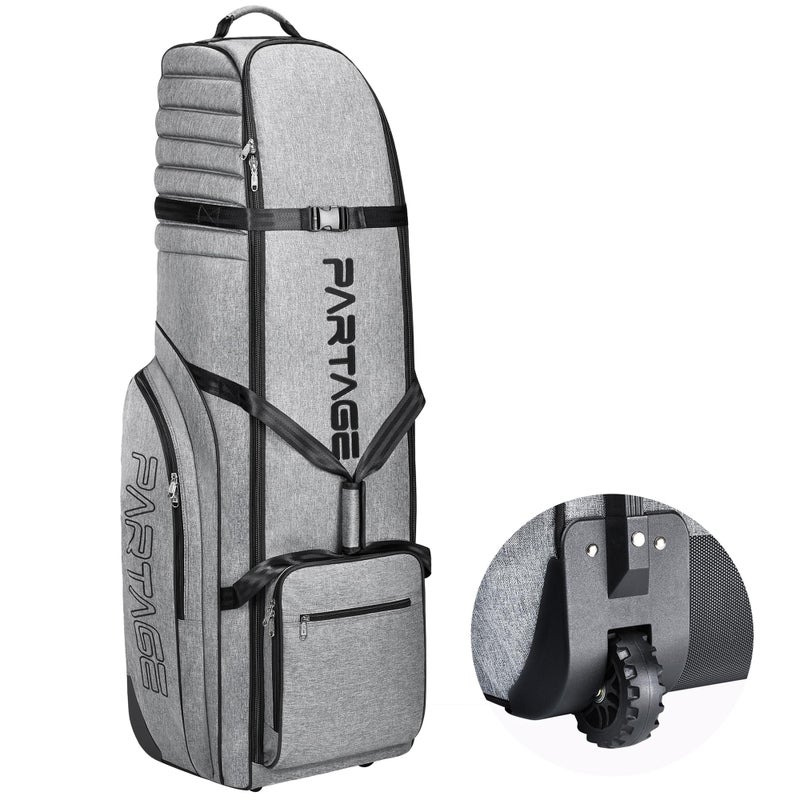 Partage Golf Travel Bag with Wheels, Golf Travel Case for Airlines, 900D Heavy Duty Oxford -Gray - Image 1