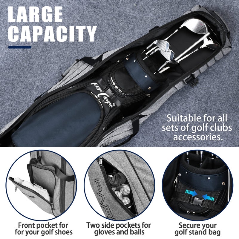 Partage Golf Travel Bag with Wheels, Golf Travel Case for Airlines, 900D Heavy Duty Oxford -Gray - Image 4