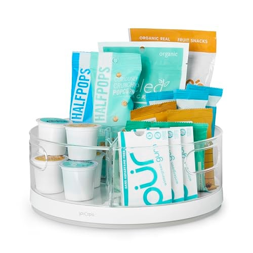 YouCopia Crazy Susan Lazy Susan Organizer, 3 BPA-Free Removable Clear Bins with Handles, Rotating Storage Turntable for Kitchen Cabinet, Pantry and Bathroom Organization - Image 1