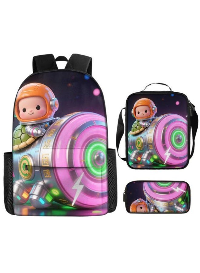 Bright Li Fire Fashion is unlimited! Cartoon bag three-piece set, suitable for a variety of scenes for students and teenagers (available for students, children, friends on outings, mountain climbing, schooling, etc.) - 49 - Image 2