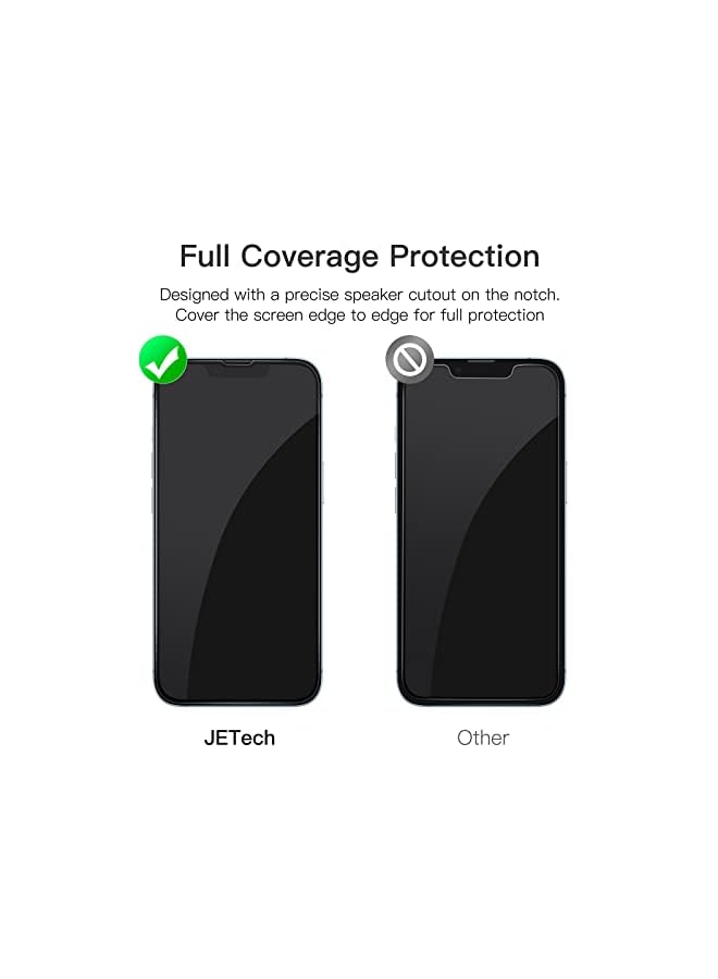 Jetech Full Coverage Screen Protector For Iphone 14 6.1-Inch, Black Edge Tempered Glass Film With Easy Installation Tool, Case-Friendly, Hd Clear, 3-Pack - Image 3
