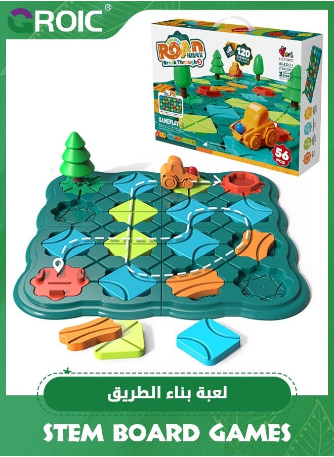 GROIC 28 Pcs Kids Toys STEM Board Games,Logic Road Builder Brain Teasers Puzzles,Educational Montessori Toys,Logical  - Image 1