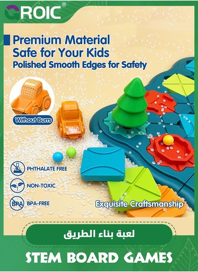 GROIC 28 Pcs Kids Toys STEM Board Games,Logic Road Builder Brain Teasers Puzzles,Educational Montessori Toys,Logical  - Image 5