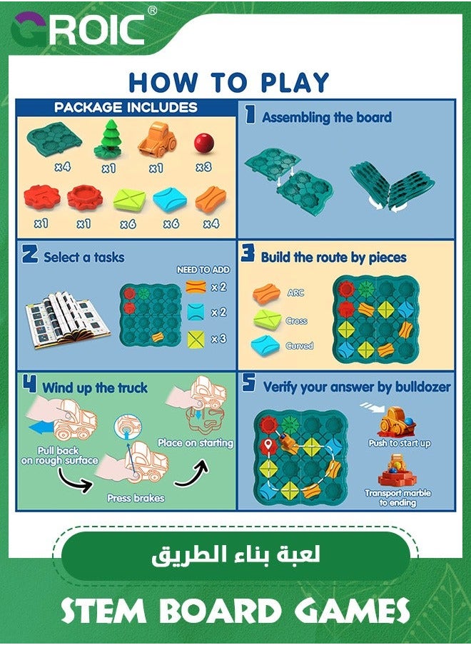 GROIC 28 Pcs Kids Toys STEM Board Games,Logic Road Builder Brain Teasers Puzzles,Educational Montessori Toys,Logical  - Image 2