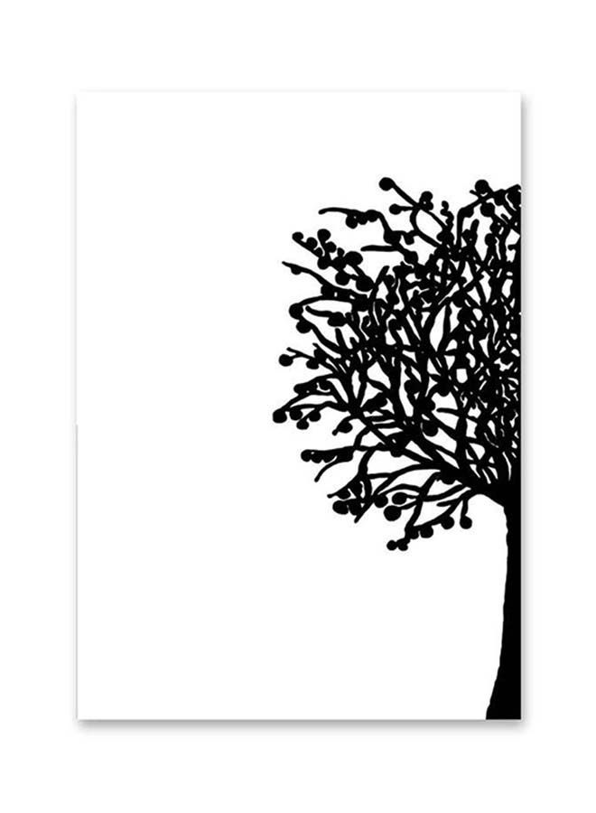 NIBEMINENT Botany Flower Tree Decoration Painting Black/White 60x90cm