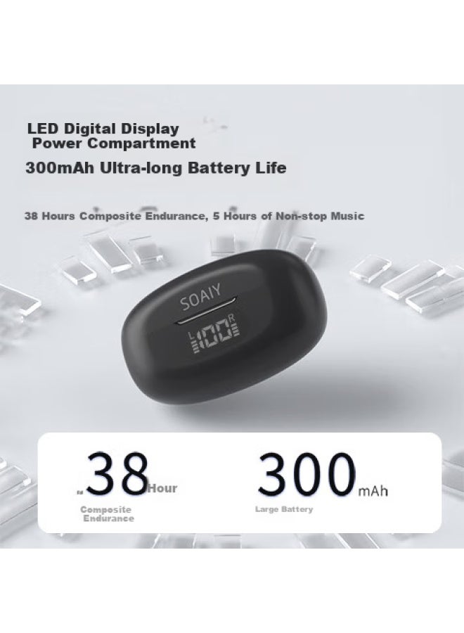 Soaiy A12 True Wireless Bluetooth Earbuds With Noise Cancellation, In-ear Design For Sports, Running, Gaming, Compatible With Huawei, Apple, Vivo, Xiaomi, Oppo, Honor Phones, White - Image 2