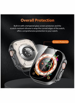 Y&D Tempered Glass Hard PC Case Compatible with Apple Watch Ultra 49mm Screen Protector, [9H Hardness] [HD Clear] [Touch Sensitive] Full Protection for iWatch Ultra,Black(2 Pack)  - Image 3