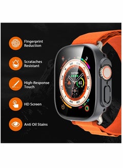 Y&D Tempered Glass Hard PC Case Compatible with Apple Watch Ultra 49mm Screen Protector, [9H Hardness] [HD Clear] [Touch Sensitive] Full Protection for iWatch Ultra,Black(2 Pack)  - Image 2