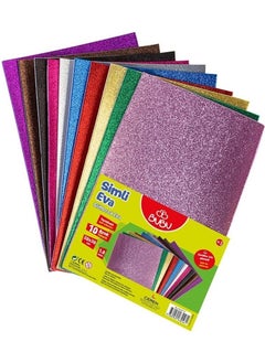 BUBU Glitter Adhesive Eva 10 Colors 2 mm 20 x 30 cm 