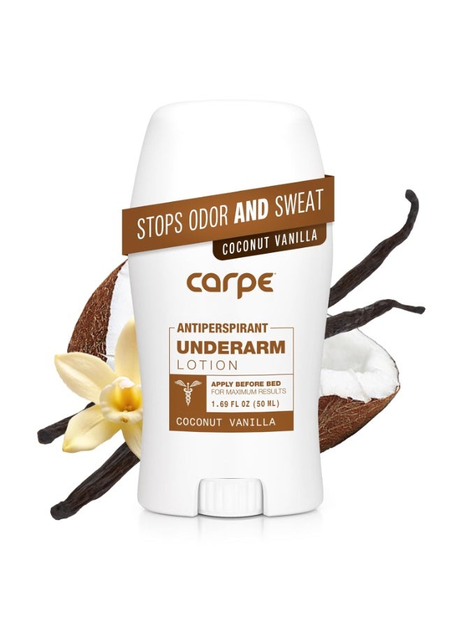 Carpe Carpe Underarm Antiperspirant Deodorant Advanced Sweat & Odor Protection Formula - Antiperspirant for Women & Men Helps to Combat Excessive Sweating with Odor Control - Coconut Vanilla Size: 1.69 Fl Oz (Pack of 1) - Image 1