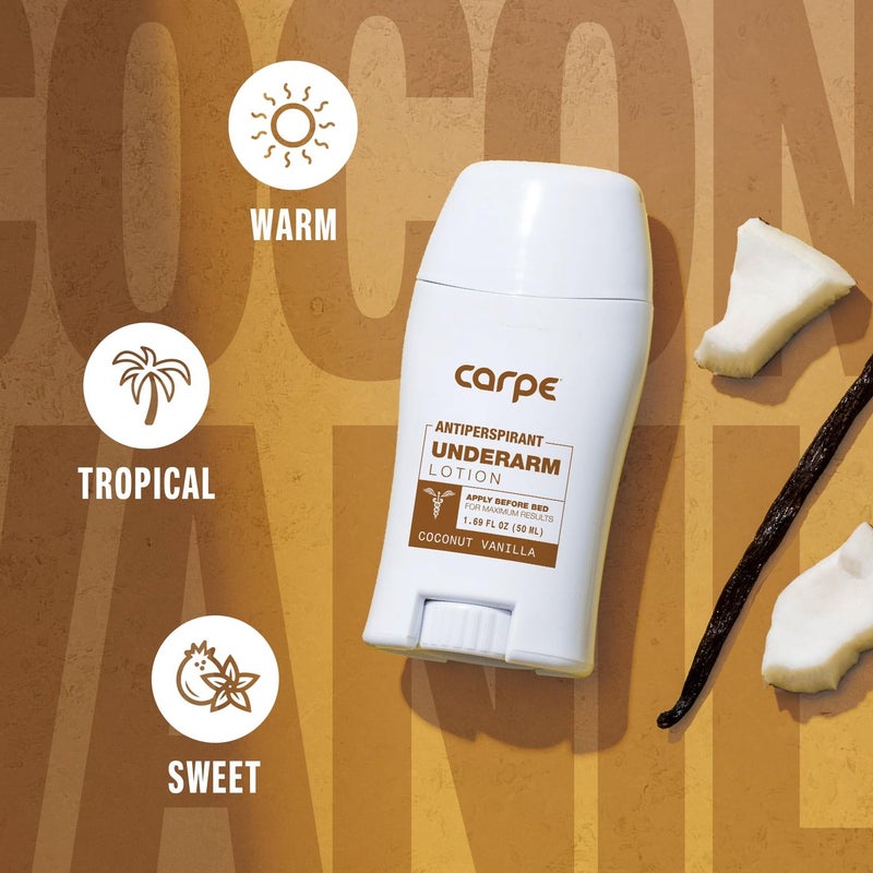 Carpe Underarm Antiperspirant Deodorant Advanced Sweat & Odor Protection Formula - Antiperspirant for Women & Men Helps to Combat Excessive Sweating with Odor Control - Coconut Vanilla - Image 5