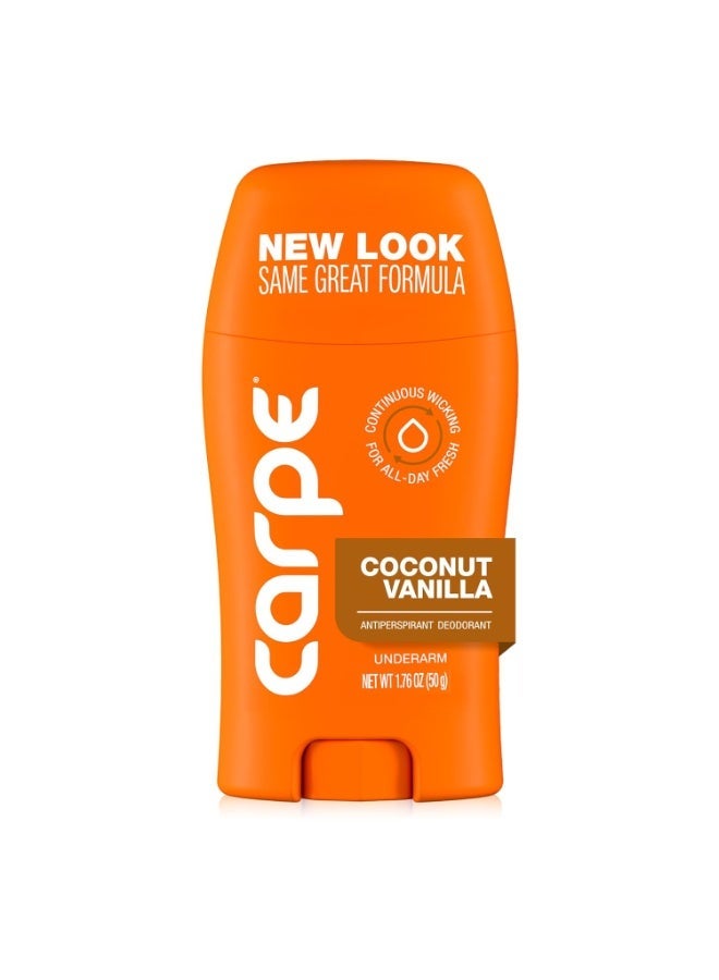 Carpe Underarm Antiperspirant Deodorant Advanced Sweat & Odor Protection Formula - Antiperspirant for Women & Men Helps to Combat Excessive Sweating with Odor Control - Coconut Vanilla - Image 1