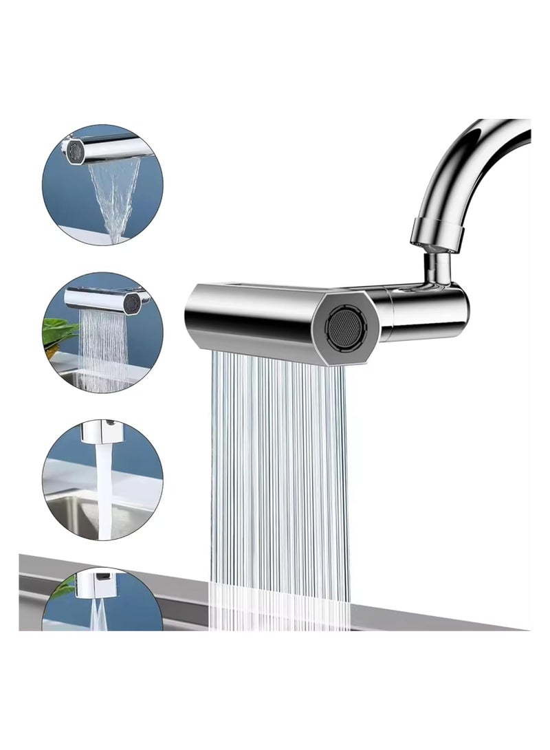 4-in-1 Waterfall Kitchen Faucet - 360° Swivel, Splash-Proof Faucet Head Replacement for Kitchen Sink, Multifunctional Spray for Washing Fruits, Vegetables, and More - Image 2